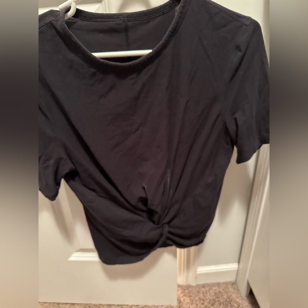 Black Lulu cropped t shirt